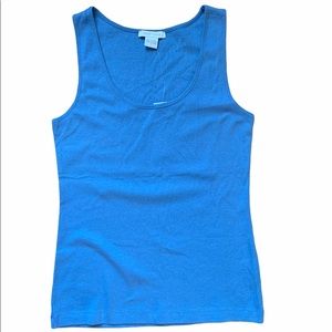 Joan Vass Scoop Neck Ribbed Tank Top 100% Cotton NWT sz 8
